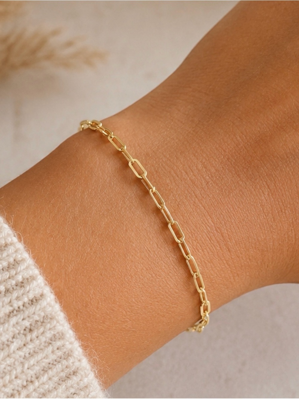 10K Solid Gold Paperclip Link Bracelet 7 inch 2.3mm BSI Lobster Clasp